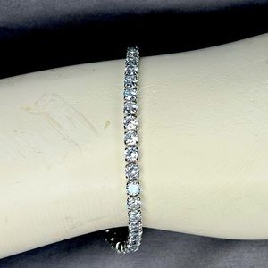 COPY - Silver plated tennis bracelet with White cubic zirconia